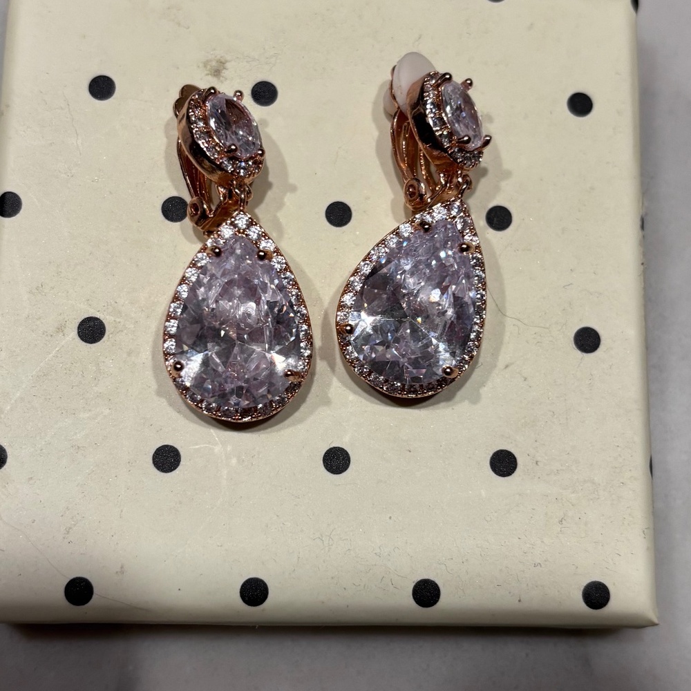 Tear Drop Clip On Earrings